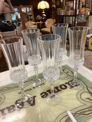 Vintage Cristal d’Arques Longchamp Champagne Flute France Lead Crystal (5) not authenticated