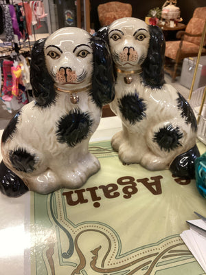 Vintage Staffordshire Dogs King Cha Reproduction (Pair)