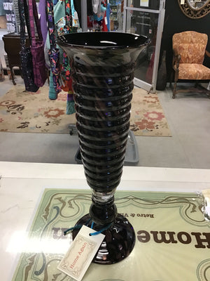 Vintage Ribbed Tall Vase
