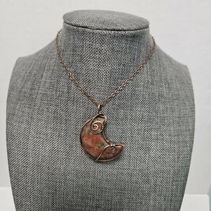 Gemstone moon necklace
