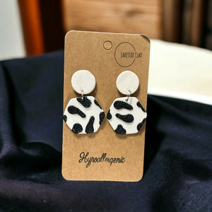 Cow Print Earrings available at 33rd St