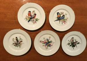 Vintage Set of Five Vintage Rosenthal JKW Decorative Bird Plates