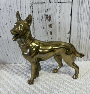 Vintage Brass German Shepherd