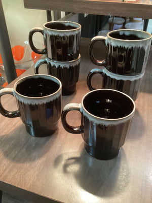 Vintage JapanDrip Glaze Stackable Mugs