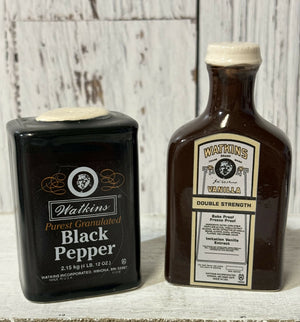 VINTAGE WATKINS SALT & PEPPER SET