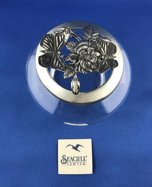 Vintage Seagull Pewter "Butterfly" Potpourri or Trinket Dish by Zinn 3D