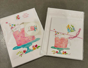 Cat-Themed Greeting Card & Notepad