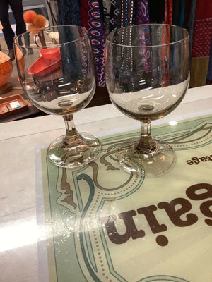 Vintage Smoked Wine Glasses