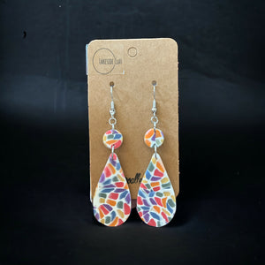 Rainbow mosaic earrings available at 33rd St