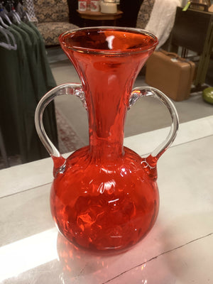 Vintage Fire Orange Vase