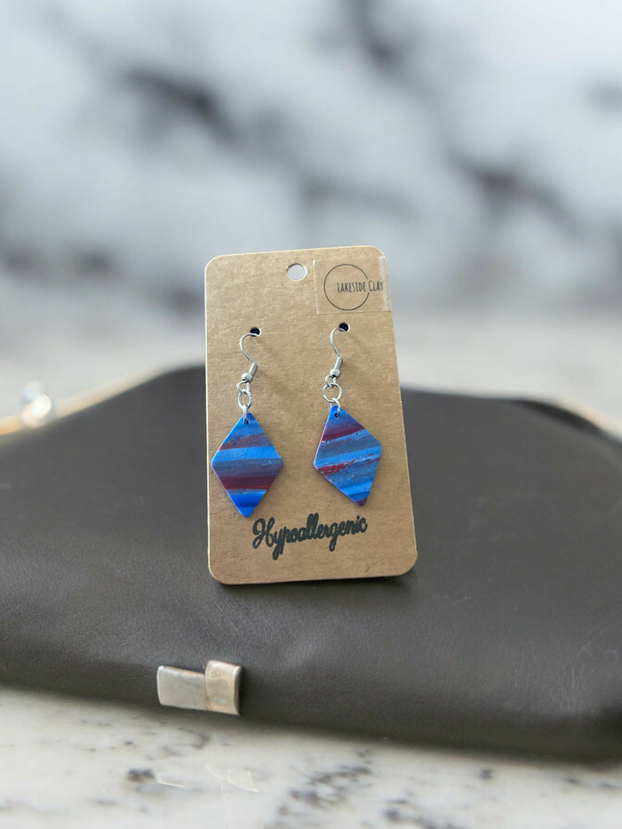 Red and Blue Earrings available at 33rd St