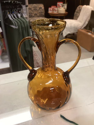 Vintage Amber Glass Vase