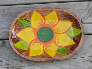 Vintage lacquered wood dish