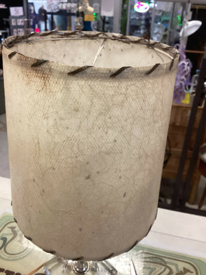 Vintage Fiberglass Lamp Shade | 1950s Clip-On MCM Decor, Laced Edge