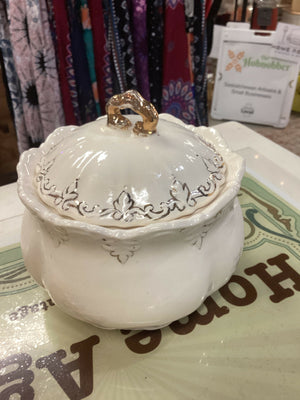Vintage Lidded Bowl Silk Lining