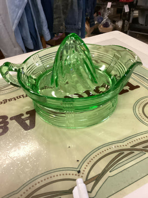 Vintage Uranium Glass Juicer