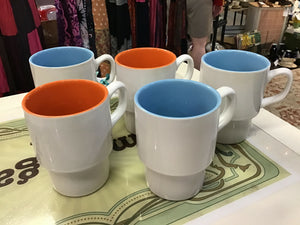 Vintage Retro Coffee Mugs Set of 5