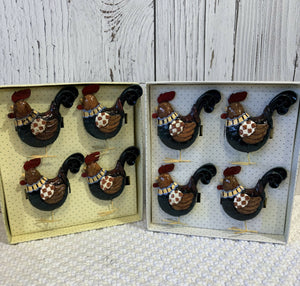 Vintage Rooster Napkin Rings