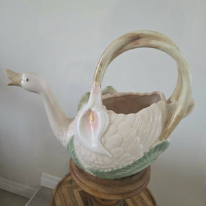 Fitz And Floyd Lily of the Valley Swan Pitcher