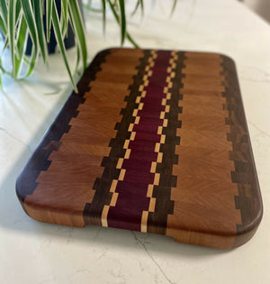 "Crimson Steps" - End grain cutting board