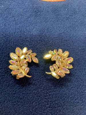 Vintage Sherman Gold Crescent Clip on Earrings