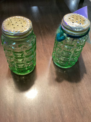 Uranium Glass Salt & Pepper Shakers