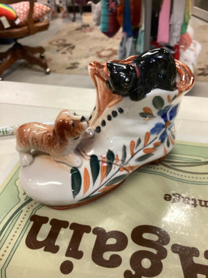 Vintage Cat/Dog Shoe Planter
