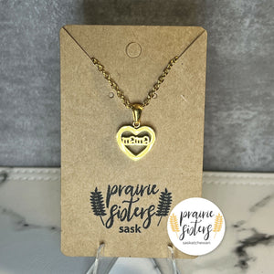 Gold Mama Heart Necklace
