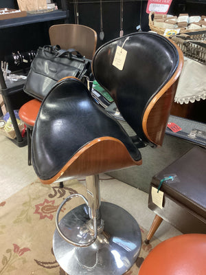 Vintage Retro Adjustable Chair Leather & Wood