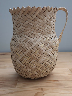 Vintage Tarahumara woven basket pitcher
