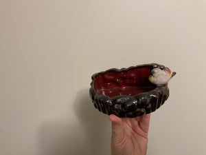 Vintage ceramic trinket dish with birds