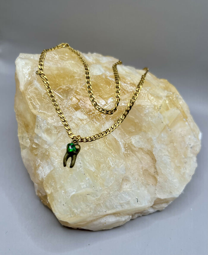 Gemstone Tooth Necklace