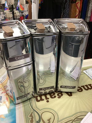 Vintage Mid Century Lincoln BeautyWare 4 Piece Chrome Canister Set