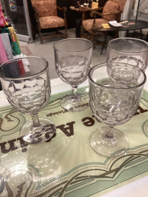 Vintage Light Purple Honeycomb Goblets (set 4)