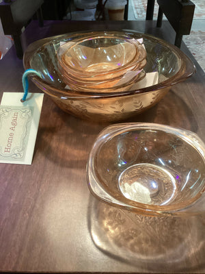 Carnival Glass Bowl & Nappies set of 5