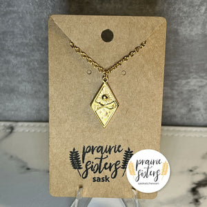 Gold Day/Night Lock Necklace