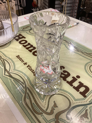 Vintage 24% Lead Crystal 6" "Pinwheel" Bud Vase