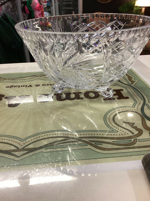 Vintage Crystal Pinwheel Footed Bowl