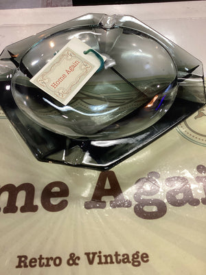 Vintage MCM Smoked Glass Ashtray (Small Chip)