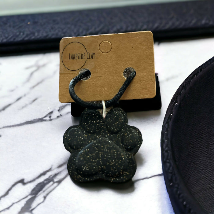 Sparkly Black Paw Print Pendant available at 33rd St