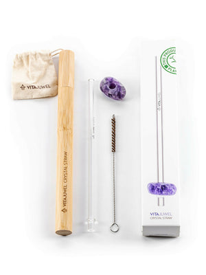 Crystal Straw - Third Eye Chakra - Amethyst