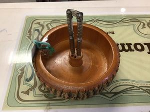 Vintage Wood Nut Bowl with Cracker