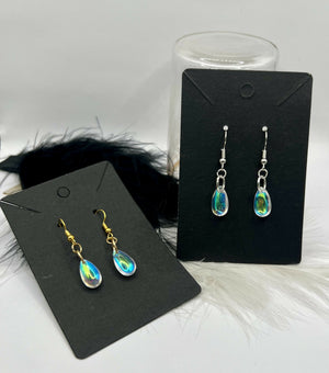 Electroplated glass earrings