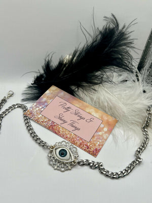 Silver Horizontal Eyeball Necklace