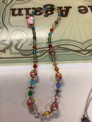 Vintage Glass Bead Necklace from Italy