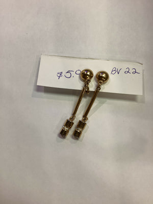 Vintage Gold Rhinestone Clip Earrings