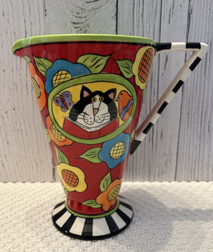 HANDPAINTED CAT PITCHER