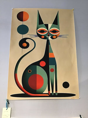 Vintage MCM Cat Poster