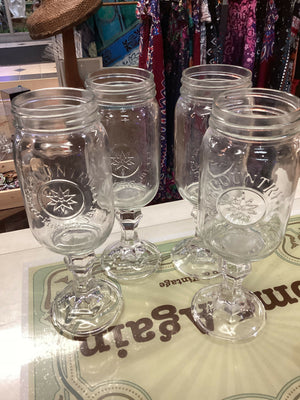 Vintage Mason Jar Wine Glasses