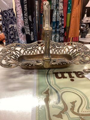 Vintage Italian Ornate Regency Brass Wedding Flower Basket